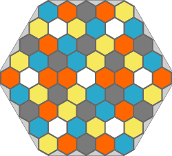 playing cards correspond to hexagonal form of cells on a game board