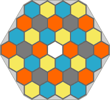 hexagonal game board has 37 cells